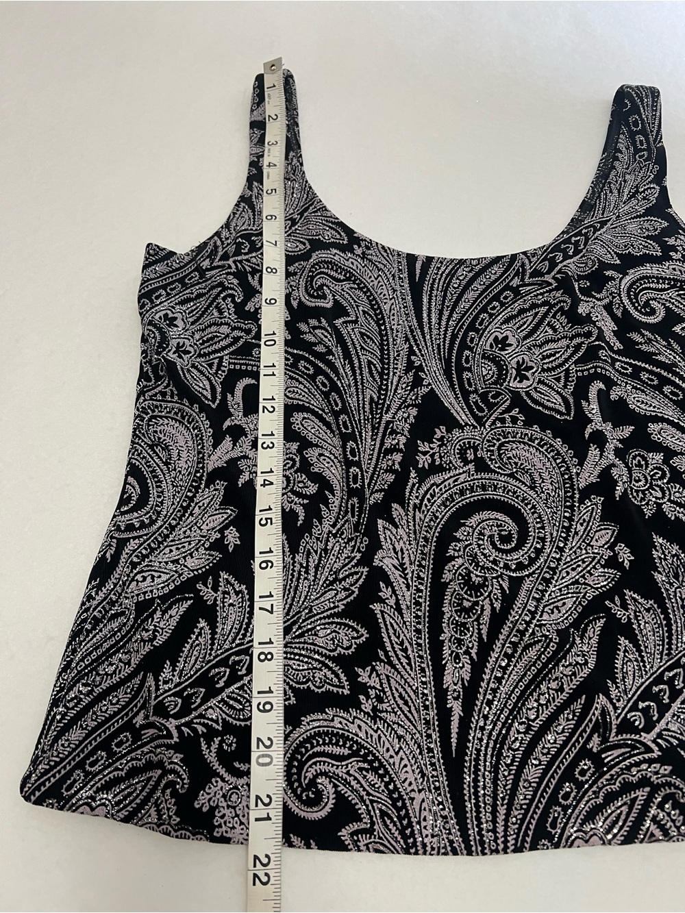 Alex Evenings Glitter Paisley Print Twinset Jacket Tank Top Set Black Stone M - Picture 9 of 16